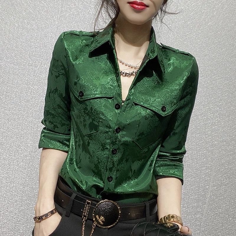 Women Formal Office Wear Tops - بلوزات الإناث الربيع والخريف كامل كم