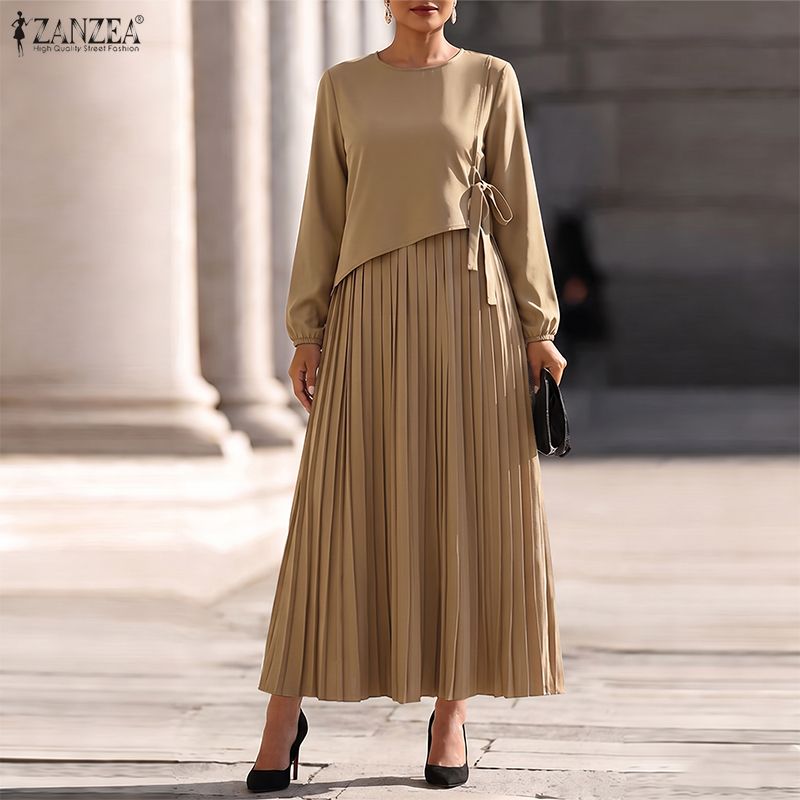 Women Formal Office Wear Tops - فستان نسائي طويل أنيق من ZANZEA