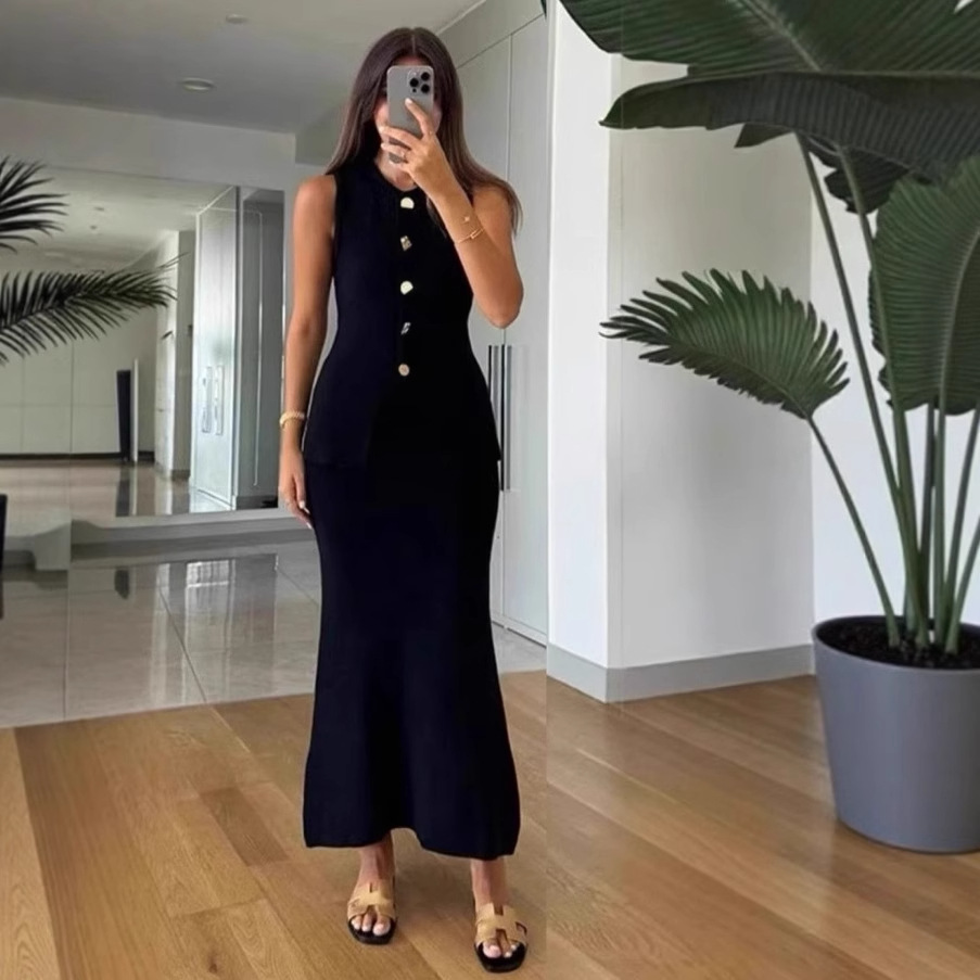 Women Formal Office Wear Tops - جولة الرقبة واحدة الصدر أكمام Bodycon
