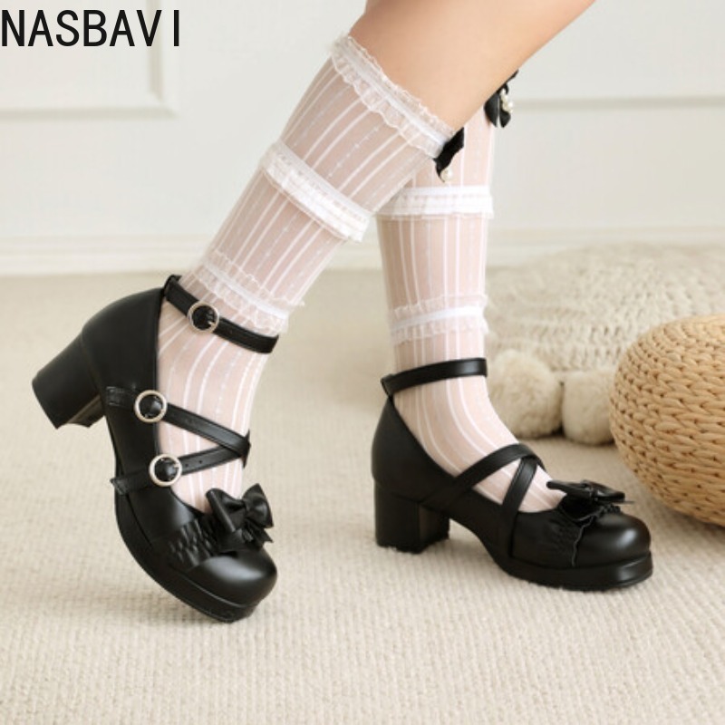 Women Formal Office Wear Tops - أحذية NASBAVI النسائية لوليتاس ماري جينس