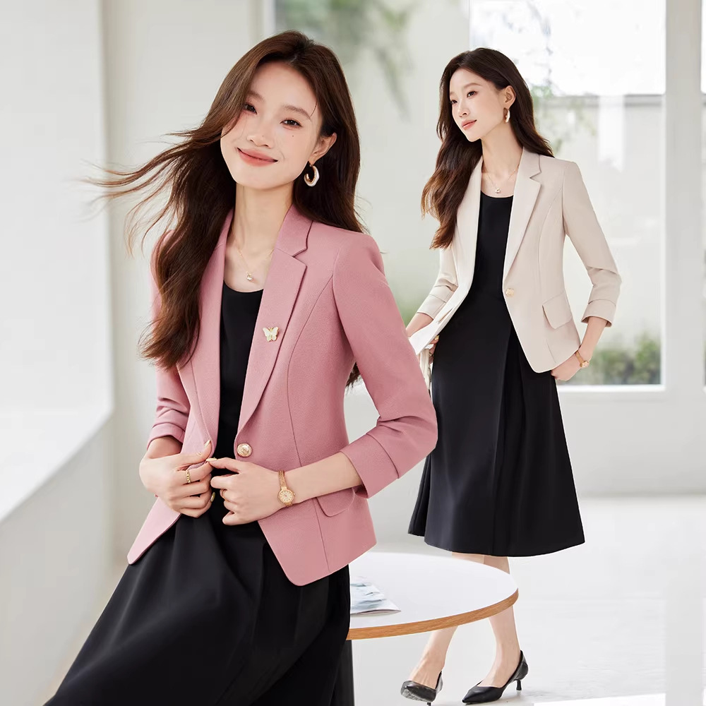 Women Formal Office Wear Tops - جاكيت بليزر نسائي عصري 2026 باللون