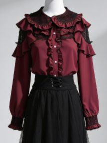 Formal Wear Japan Women - بلوزة نسائية كاواي هاراجوكو JK بفيونكة