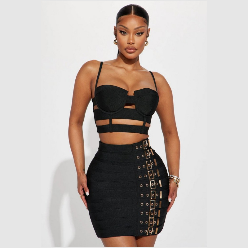 Women Formal Wear Black And White - أسود أبيض ضمادة المرأة فستان الحفلة