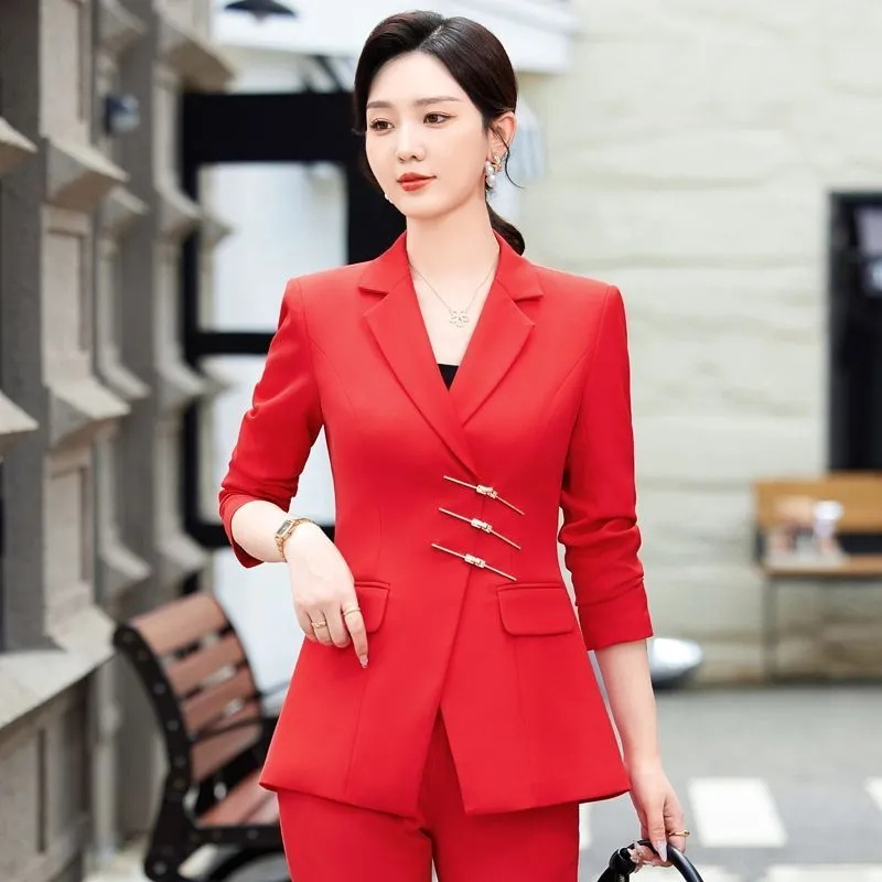 2025 موضة أبيض أحمر أسود سترة  - مراجعة Women Formal Wear Black And White وسعره