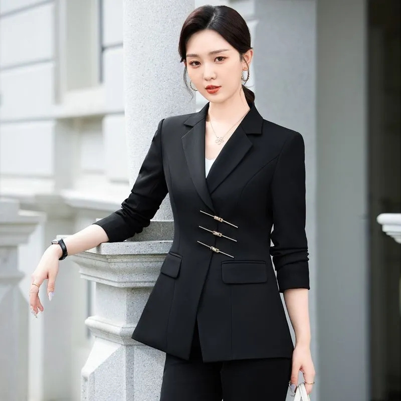 2025 موضة أبيض أحمر أسود سترة  - مراجعة Women Formal Wear Black And White وسعره