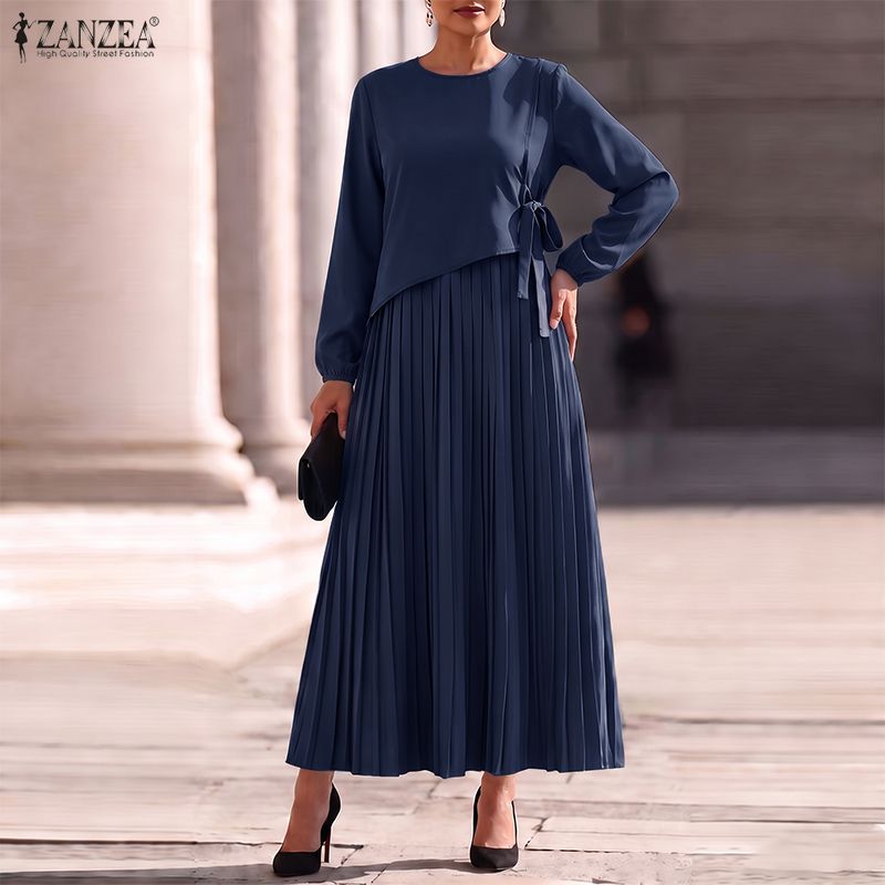فستان نسائي طويل أنيق من ZANZE - مراجعة Women Formal Office Wear Tops وسعره