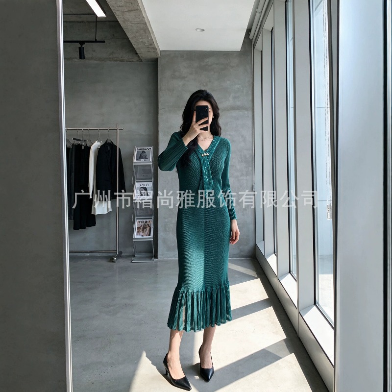 فستان ميياكي المطوي الجديد لخر - مراجعة Women Formal Office Wear Tops وسعره