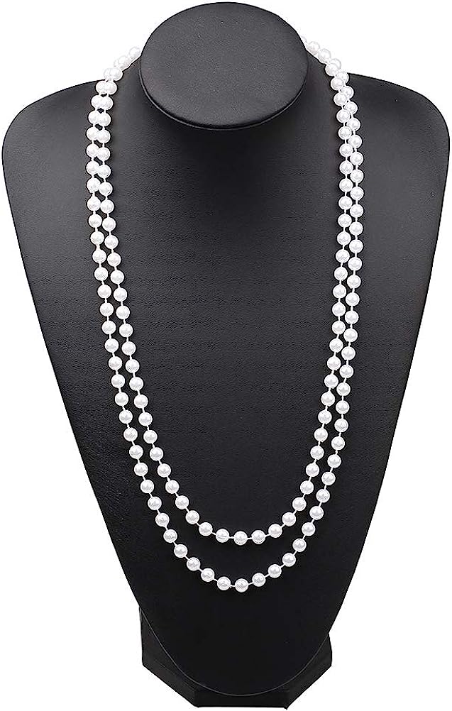 PESENAR 1920s موضة الزعنفة عقا - مراجعة Pearl Necklace Set وسعره