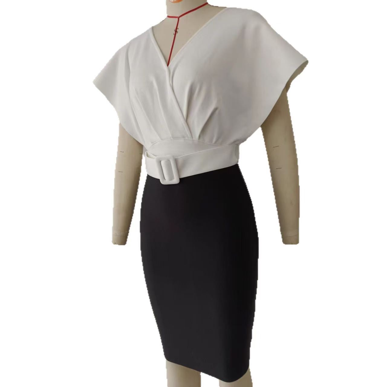 فستان نسائي احترافي بتصميم قمي - مراجعة Women Formal Wear Black And White وسعره