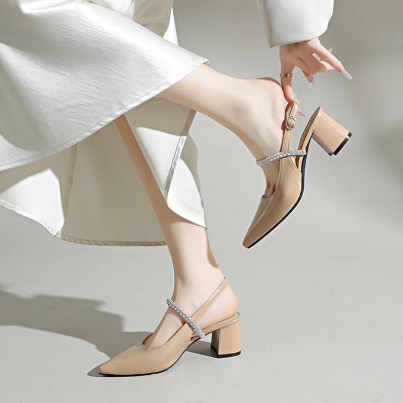 أحذية نسائية بكعب مربع مرصعة ب - مراجعة Formal Women Daily Wear Shoes وسعره