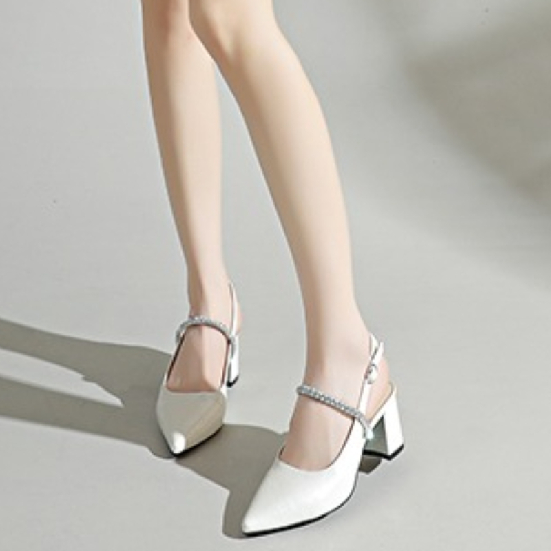 أحذية نسائية بكعب مربع مرصعة ب - مراجعة Formal Women Daily Wear Shoes وسعره