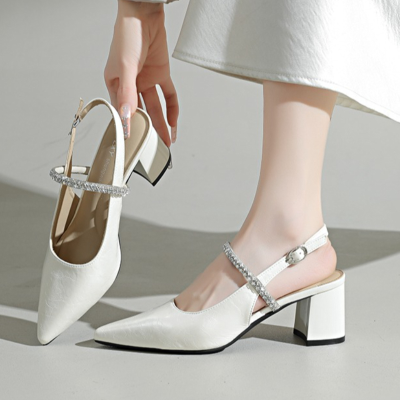 أحذية نسائية بكعب مربع مرصعة ب - مراجعة Formal Women Daily Wear Shoes وسعره