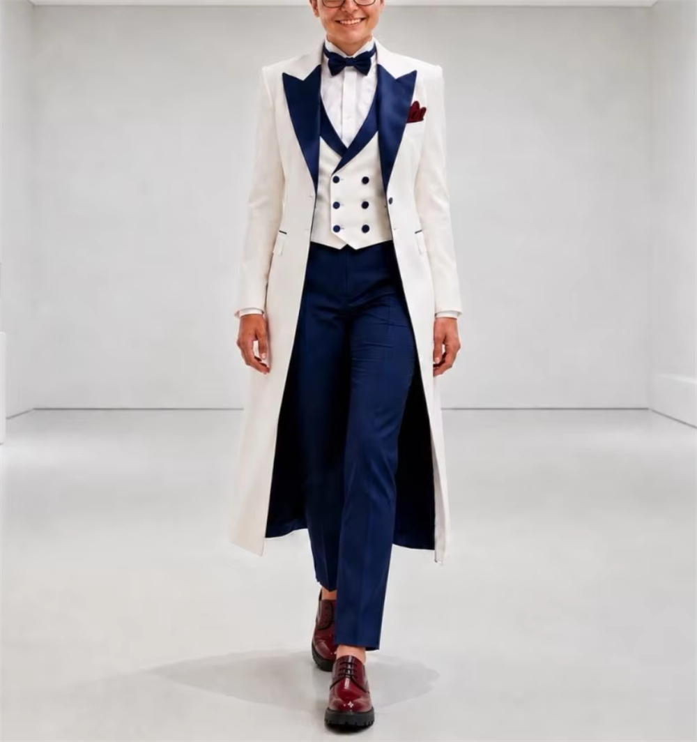 سترة نسائية زرقاء داكنة وبيضاء - مراجعة Women'S Formal Wear Wedding وسعره